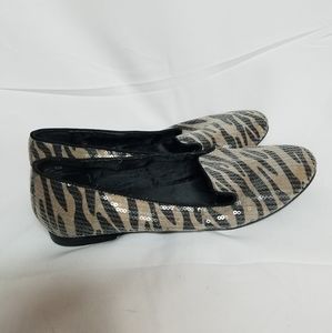 Mia Animal Print Sequined Flats